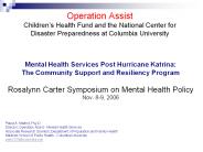 Mental Health Services Post Hurricane Katrina: