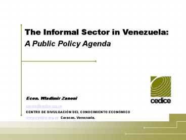 The Informal Sector in Venezuela: