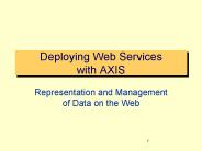 Deploying Web Services with AXIS