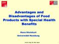 Advantages and Disadvantages of Food Products with Special Health Benefits PowerPoint PPT Presentation