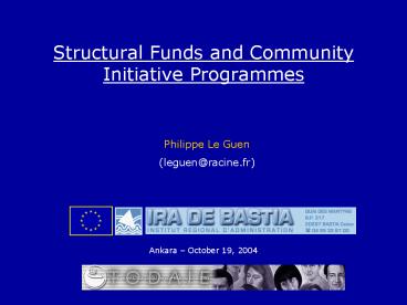 Structural Funds and Community Initiative Programmes