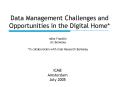 Data Management Challenges and Opportunities in the Digital Home PowerPoint PPT Presentation