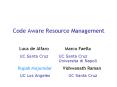 Code Aware Resource Management PowerPoint PPT Presentation