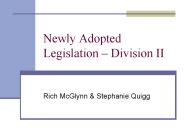Newly Adopted Legislation 