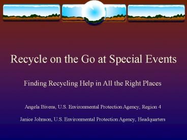 Recycle on the Go at Special Events