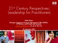 21st Century Perspectives: Leadership for Practitioners PowerPoint PPT Presentation