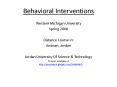 Behavioral Interventions PowerPoint PPT Presentation