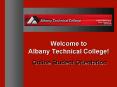 Welcome to Albany Technical College Online Student Orientation PowerPoint PPT Presentation