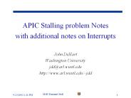 APIC Stalling problem Notes