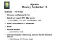 Agenda Monday, September 15 PowerPoint PPT Presentation
