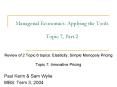 Managerial Economics: Applying the Tools Topic 7, Part 2 PowerPoint PPT Presentation