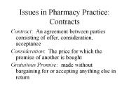 Issues in Pharmacy Practice: Contracts