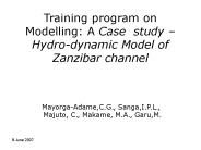 Training program on Modelling: A Case study 