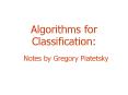 Algorithms for Classification: PowerPoint PPT Presentation