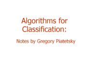 Algorithms for Classification: