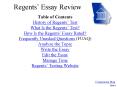 Regents Essay Review PowerPoint PPT Presentation