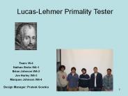 Lucas-Lehmer Primality Tester