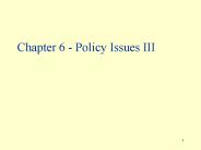 Chapter 6 Policy Issues III