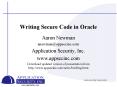 Writing Secure Code in Oracle PowerPoint PPT Presentation
