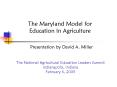 The National Agricultural Education Leaders Summit Indianapolis, Indiana February 6, 2009 PowerPoint PPT Presentation
