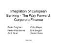 Integration of European Banking The Way Forward: Corporate Finance PowerPoint PPT Presentation