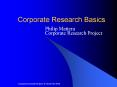 Corporate Research Basics PowerPoint PPT Presentation