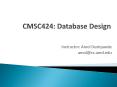 CMSC424: Database Design PowerPoint PPT Presentation