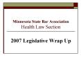Minnesota State Bar Association Health Law Section PowerPoint PPT Presentation