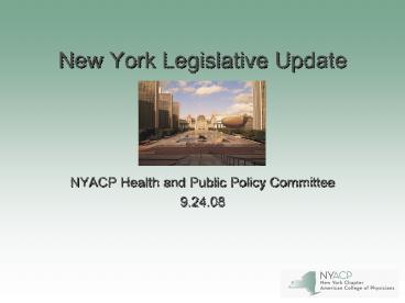 New York Legislative Update