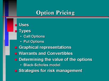 Option Pricing