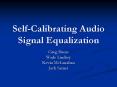 SelfCalibrating Audio Signal Equalization PowerPoint PPT Presentation