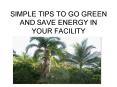 SIMPLE TIPS TO GO GREEN AND SAVE ENERGY IN YOUR FACILITY PowerPoint PPT Presentation