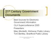 21st Century Government Documents