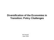 Diversification of the Economies in Transition: Policy Challenges