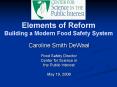 Elements of Reform Building a Modern Food Safety System PowerPoint PPT Presentation