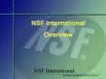 NSF International PowerPoint PPT Presentation