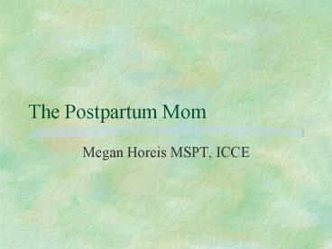The Postpartum Mom