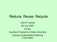 Reduce, Reuse, Recycle PowerPoint PPT Presentation