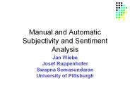 Manual and Automatic Subjectivity and Sentiment Analysis