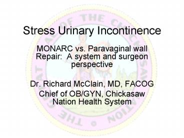 Stress Urinary Incontinence