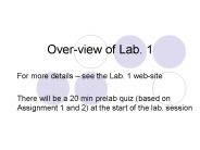 Overview of Lab. 1