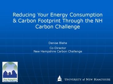 Reducing Your Energy Consumption presentation | free to view