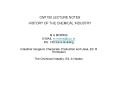 CM1100 LECTURE NOTES HISTORY OF THE CHEMICAL INDUSTRY PowerPoint PPT Presentation