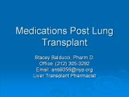 Medications Post Lung Transplant