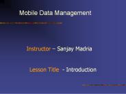 Mobile Data Management