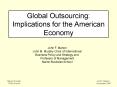 Global Outsourcing: Implications for the American Economy PowerPoint PPT Presentation