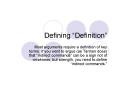 Defining Definition PowerPoint PPT Presentation