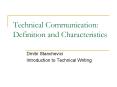 Technical Communication: Definition and Characteristics PowerPoint PPT Presentation
