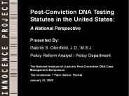 Post-Conviction DNA Testing Statutes in the United States: