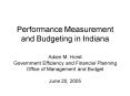 Performance Measurement and Budgeting in Indiana PowerPoint PPT Presentation